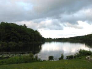 Lily Dale, NY (A) The lake at Lily Dale, New York, a place where the future can be told.
