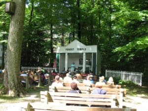 Lily Dale, NY (I) The Forest Temple at Lily Dale, NY where mediums channel communications from the other side