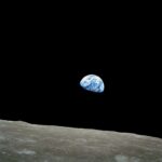 View of earth from the moon