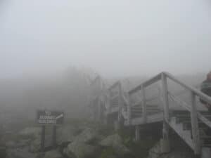 Steps to the summit of Mt. Washington, NH