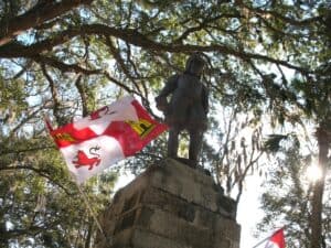 Statue of Ponce de Leon at the Fountain of Youth Archaeolgical Park