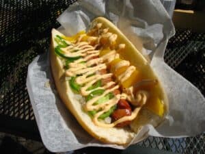 Mango jalapeno hot dog from Garbo's Grill in Key West
