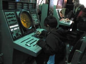 Radar station aboard the USS MIdway in San Diego