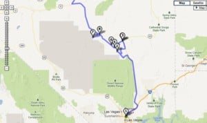 Driving Tour Map of Area 51 Sites