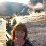 Marianne Grisdale at Mammoth Hot Springs