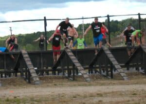 Malcolm Logan on the Two X Fall obstacle at the Warrior Race in Grand Rapids, MI