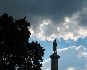 Civil War monument on Bedford, Pennsylvania's village green.