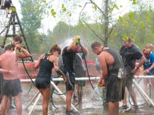Warrior Dash wash down area at Grand Rapids, MI
