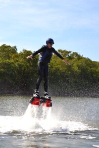 Flyboarding will have you levitating above the water.