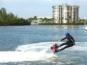 If you shift your weight to far back on a Flyboard you'll go over.