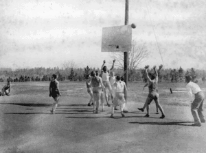 Boys playing basketball at the Florida Industrial School for Boys