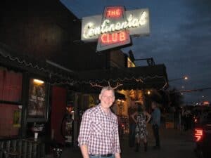 Malcolm Logan outside The Continental Club in Austin
