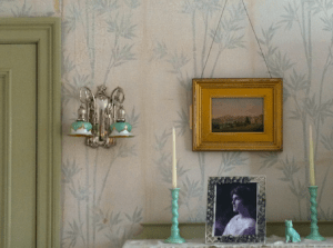 Candleholders on Elisabeth Congdon's bedside table