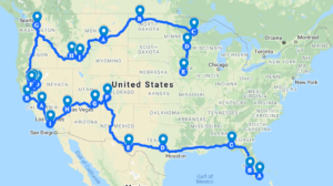 My American Odyssey Route Map 4-10-21