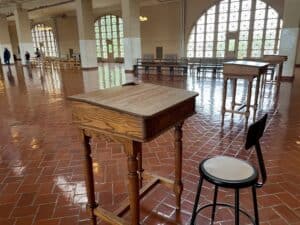 Registry desks at Ellis Island